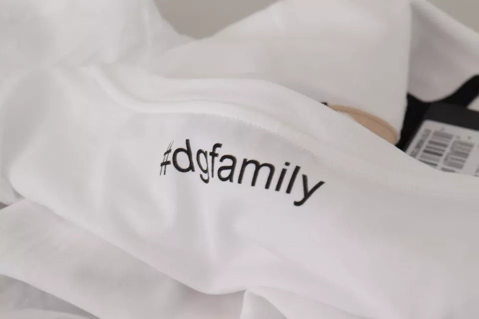 White #DGFamily Patch Top T-Shirt aus Baumwolle