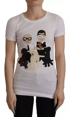 White #DGFamily Patch Top T-Shirt aus Baumwolle