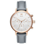 Gray Leather Dress Watch