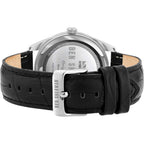 Black Leather Dress Watch