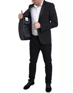 Black Wool Single Breasted MARTINI Blazerclothing