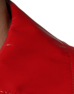 Rote Polyester-Hemdjacke mit Kragen