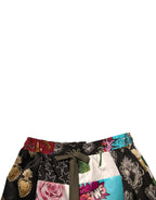 Multicolor Patchwork Cargo Bermuda Shorts