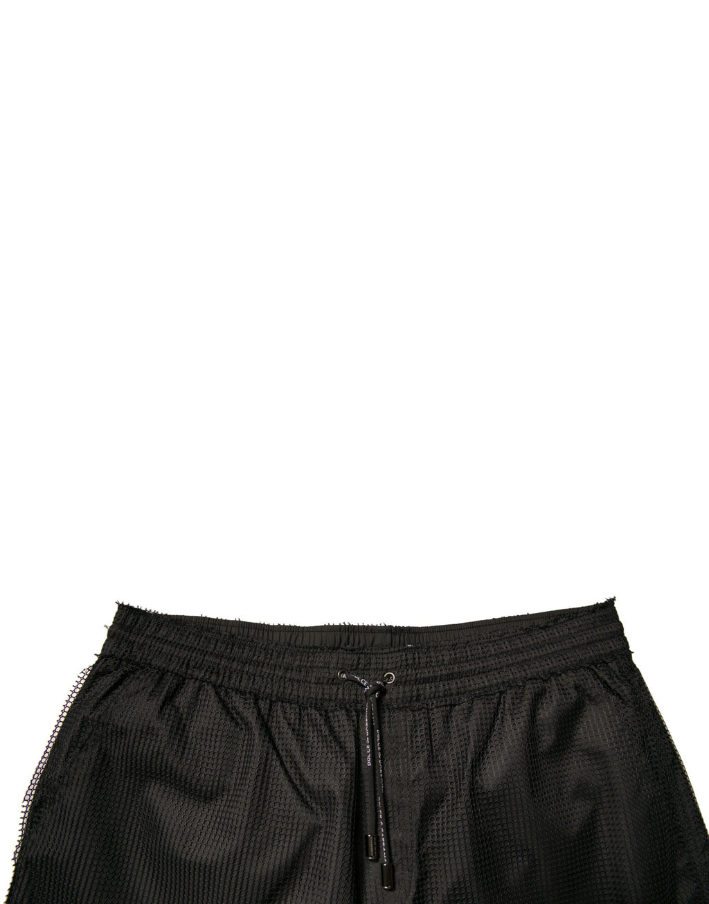 Schwarze Polyester-Jersey-Mid-Waist-Shorts