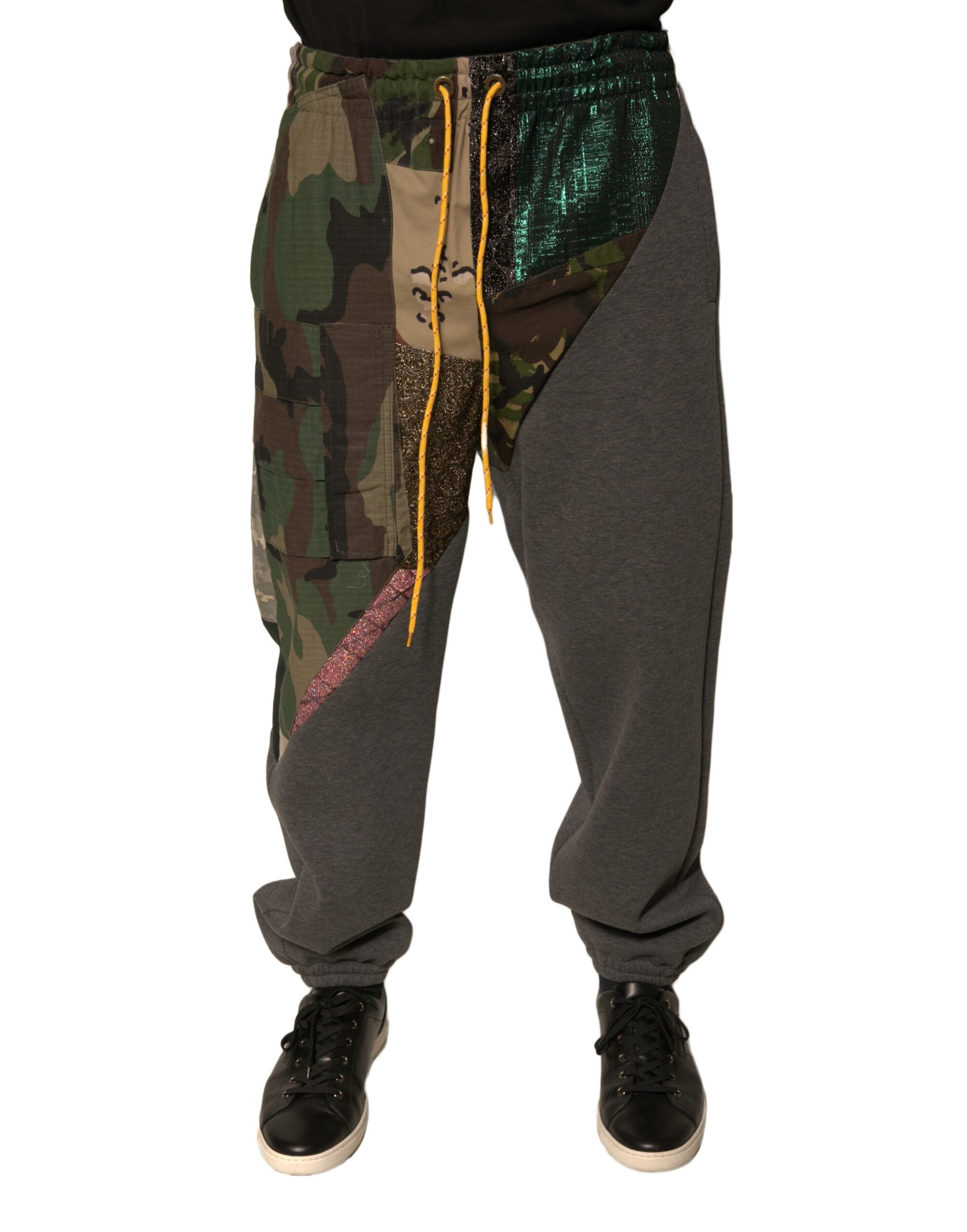Multicolor Patchwork Cotton Jogger Sweatpants