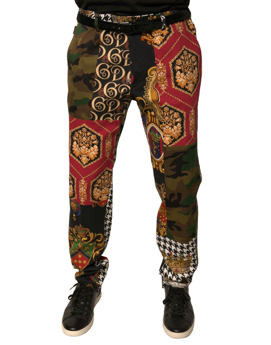 Mehrfarbige Patchwork-Herren-Anzughose