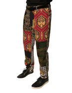 Mehrfarbige Patchwork-Herren-Anzughose