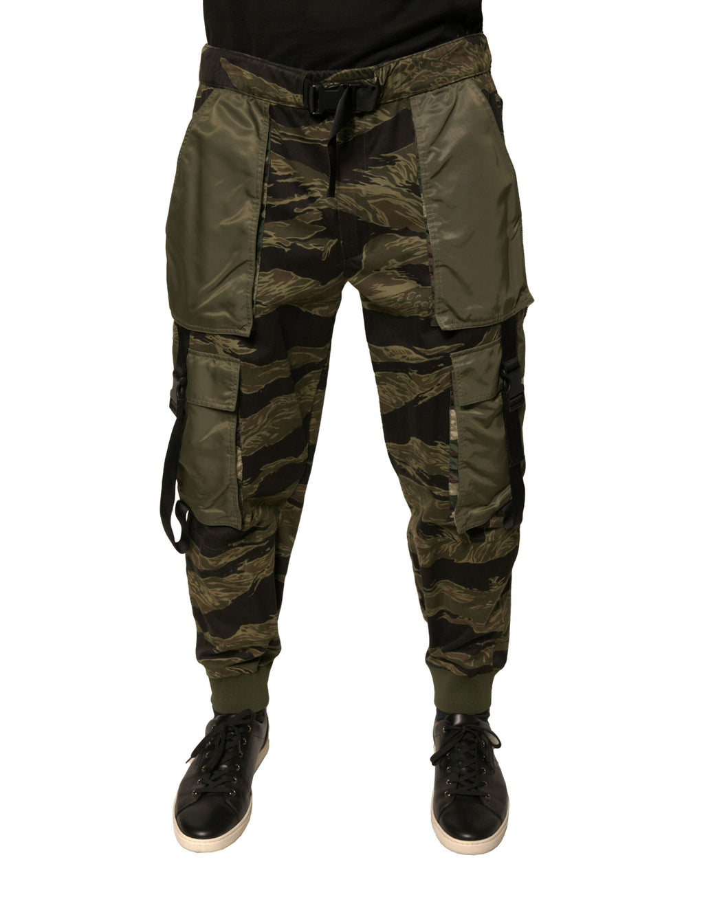 Grüne Jogger Cargo-Hose aus Baumwolle
