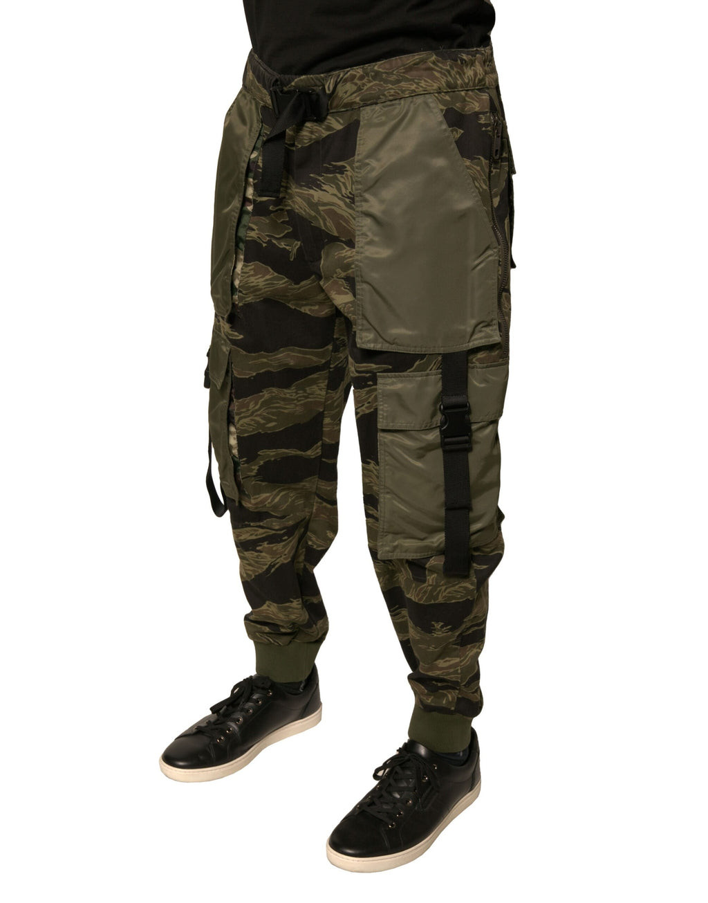 Grüne Jogger Cargo-Hose aus Baumwolle
