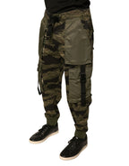 Grüne Jogger Cargo-Hose aus Baumwolle