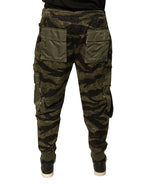 Grüne Jogger Cargo-Hose aus Baumwolle