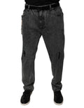 Dunkelgraue Skinny-Jeans aus Baumwolle