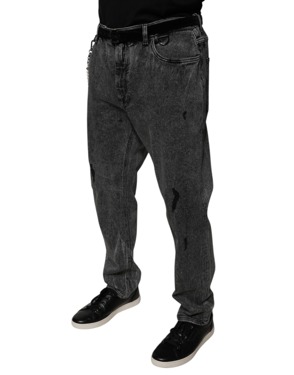 Dunkelgraue Skinny-Jeans aus Baumwolle