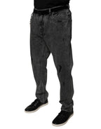 Dunkelgraue Skinny-Jeans aus Baumwolle