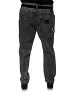 Dunkelgraue Skinny-Jeans aus Baumwolle