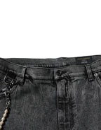 Dunkelgraue Skinny-Jeans aus Baumwolle