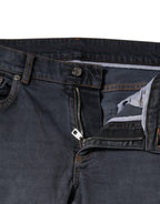 Dark Gray Cotton Skinny Denim Jeans