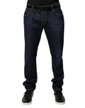 Dunkelblaue Skinny Jeans aus Baumwolle