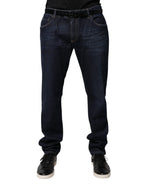 Dunkelblaue Skinny Jeans aus Baumwolle