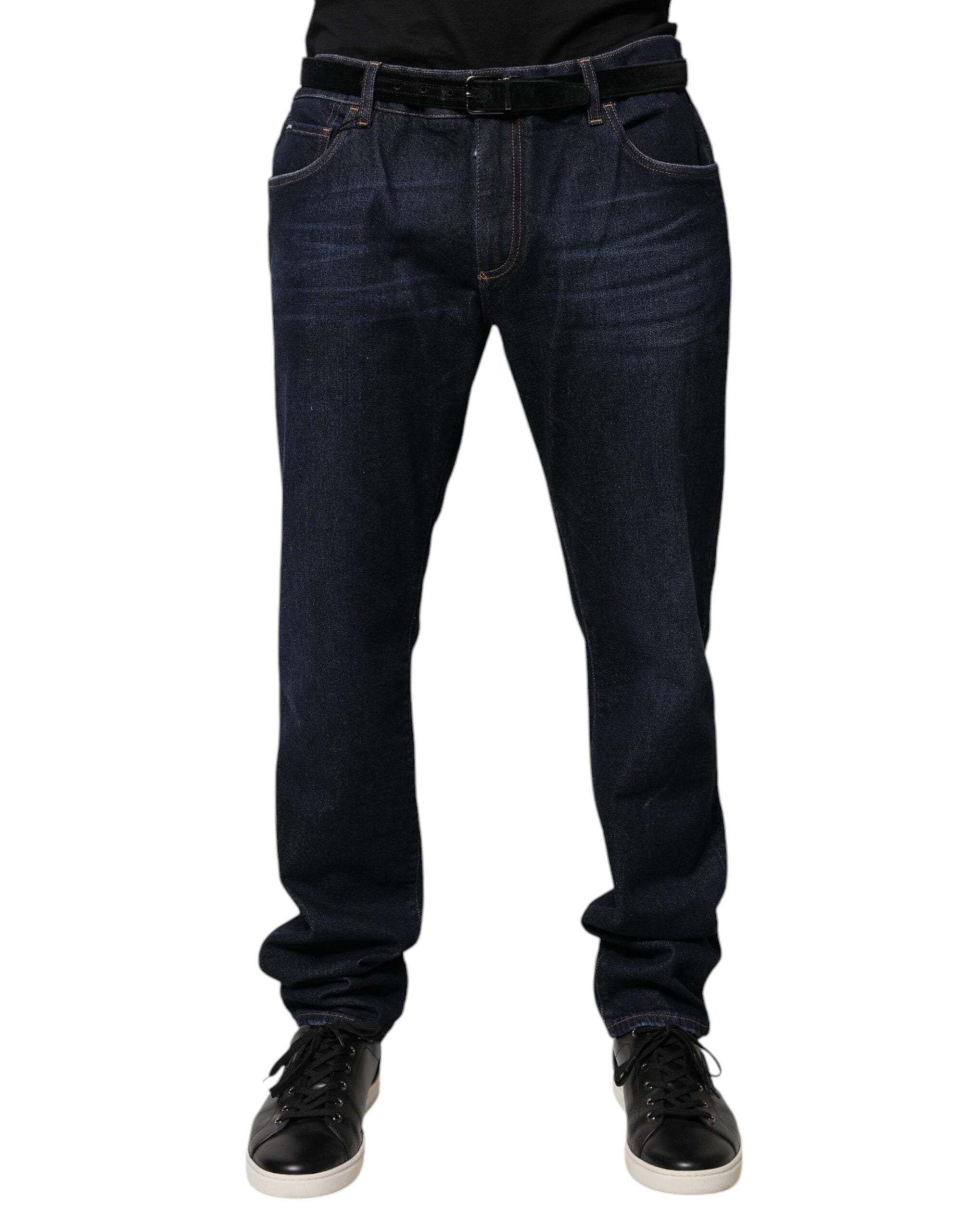 Dunkelblaue Skinny Jeans aus Baumwolle