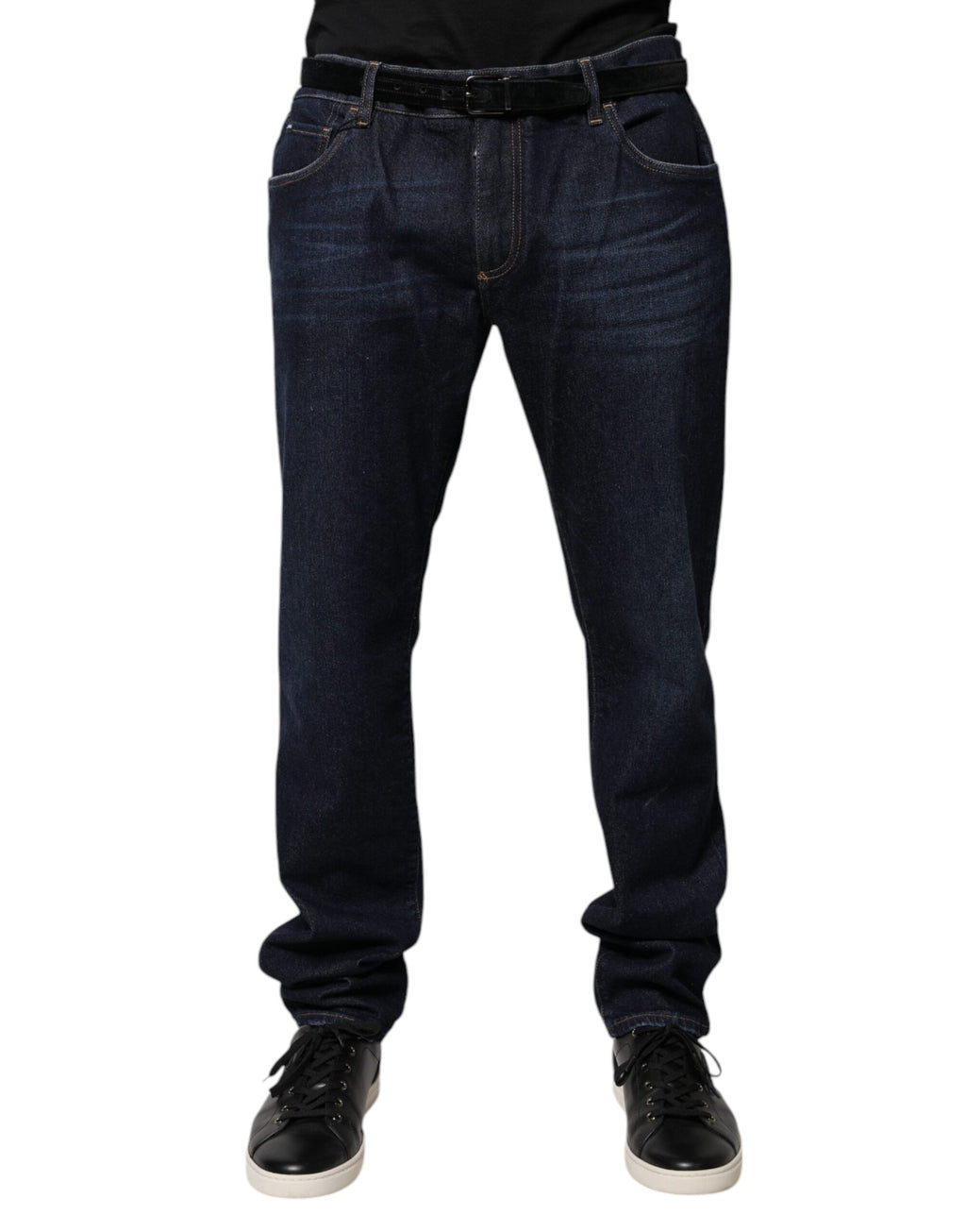 Dunkelblaue Skinny Jeans aus Baumwolle