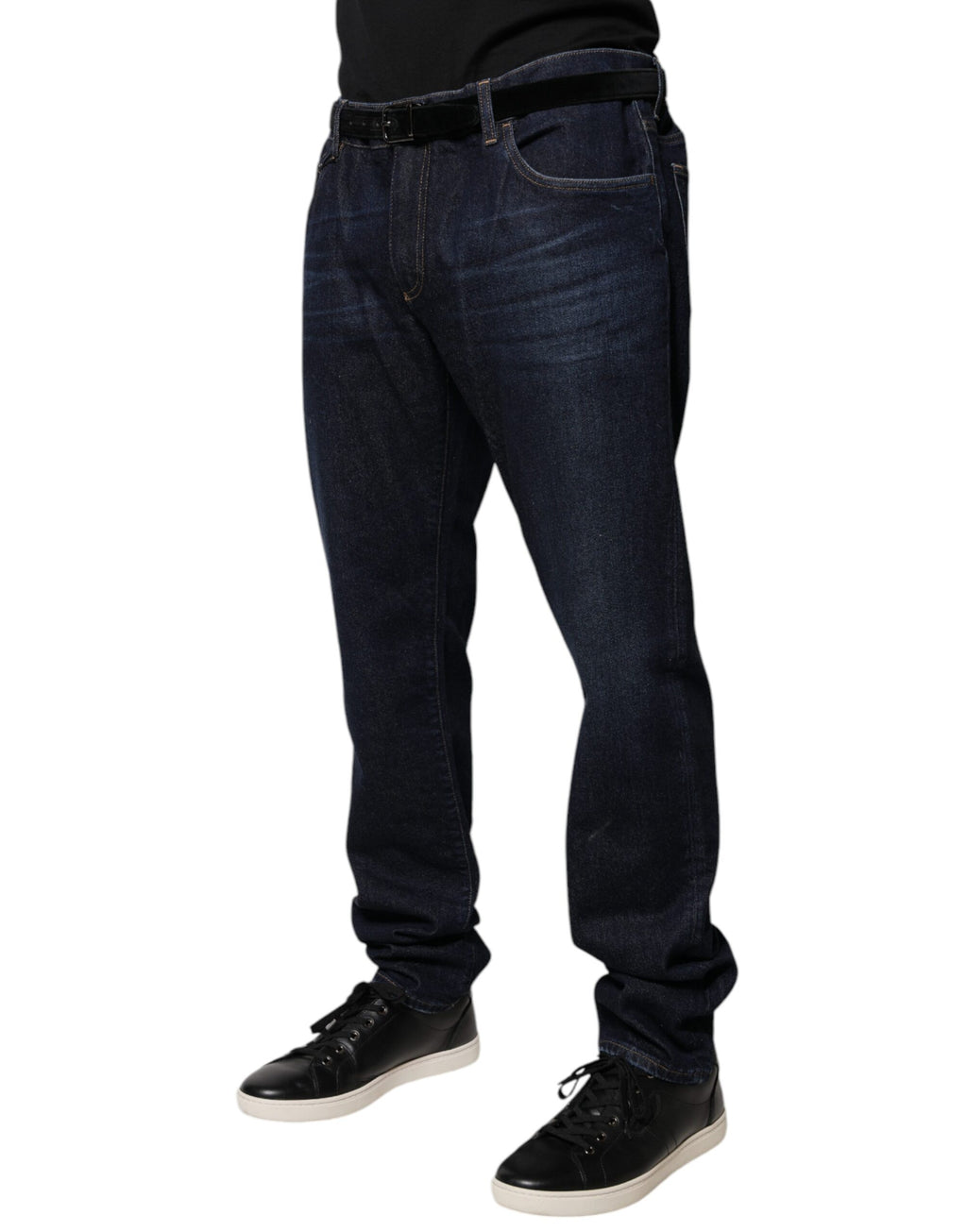Dunkelblaue Skinny Jeans aus Baumwolle