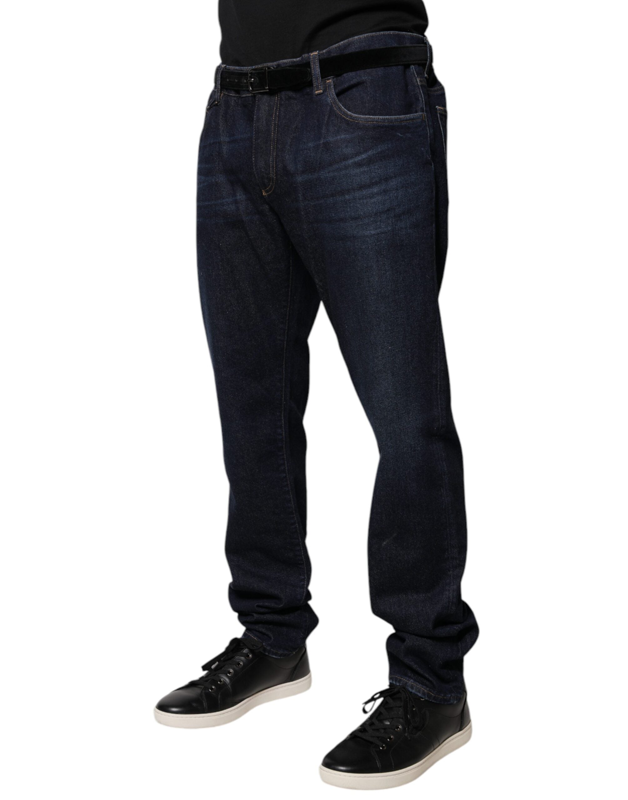 Dunkelblaue Skinny Jeans aus Baumwolle