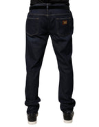 Dunkelblaue Skinny Jeans aus Baumwolle