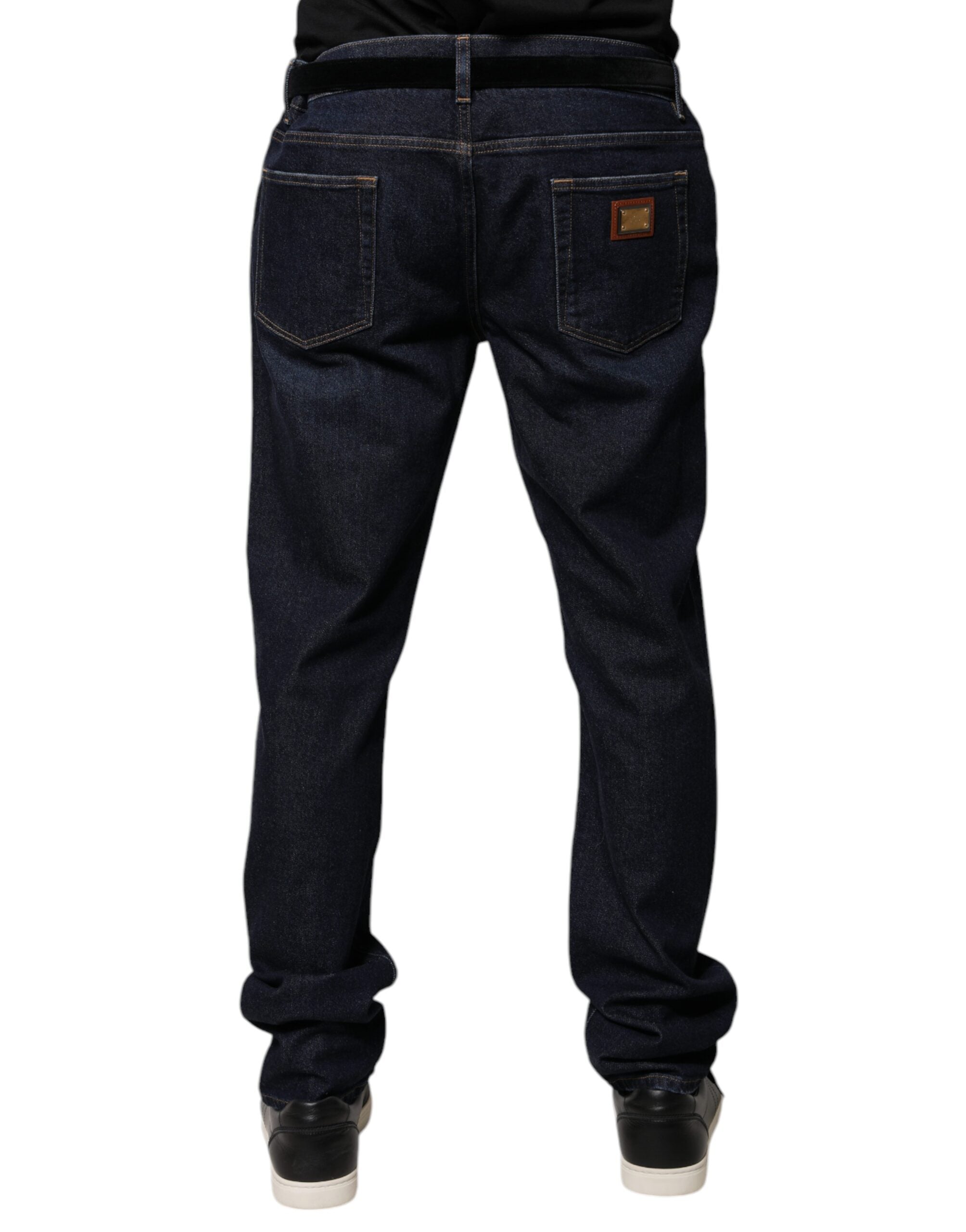 Dunkelblaue Skinny Jeans aus Baumwolle