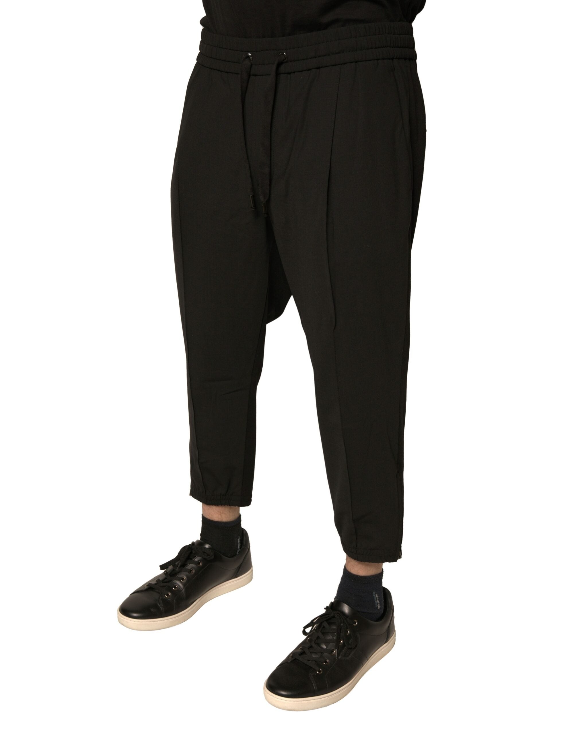 Schwarze Woll-Jogginghose