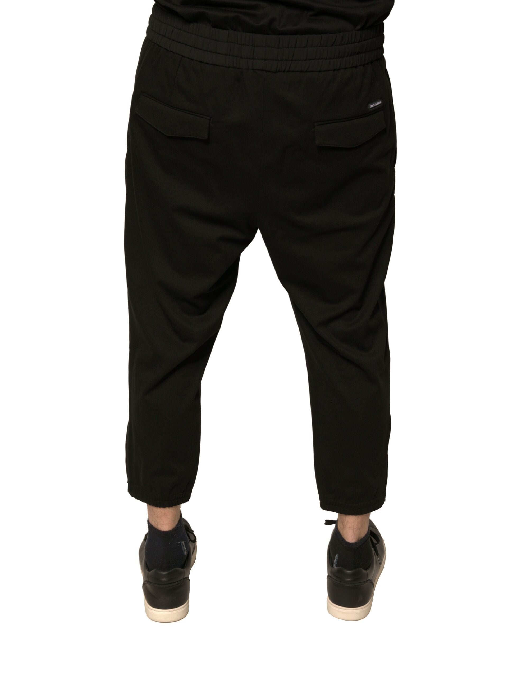 Schwarze Woll-Jogginghose