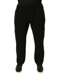 Schwarze Hose aus schmal geschnittenem Strickstoff