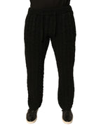 Schwarze Hose aus schmal geschnittenem Strickstoff