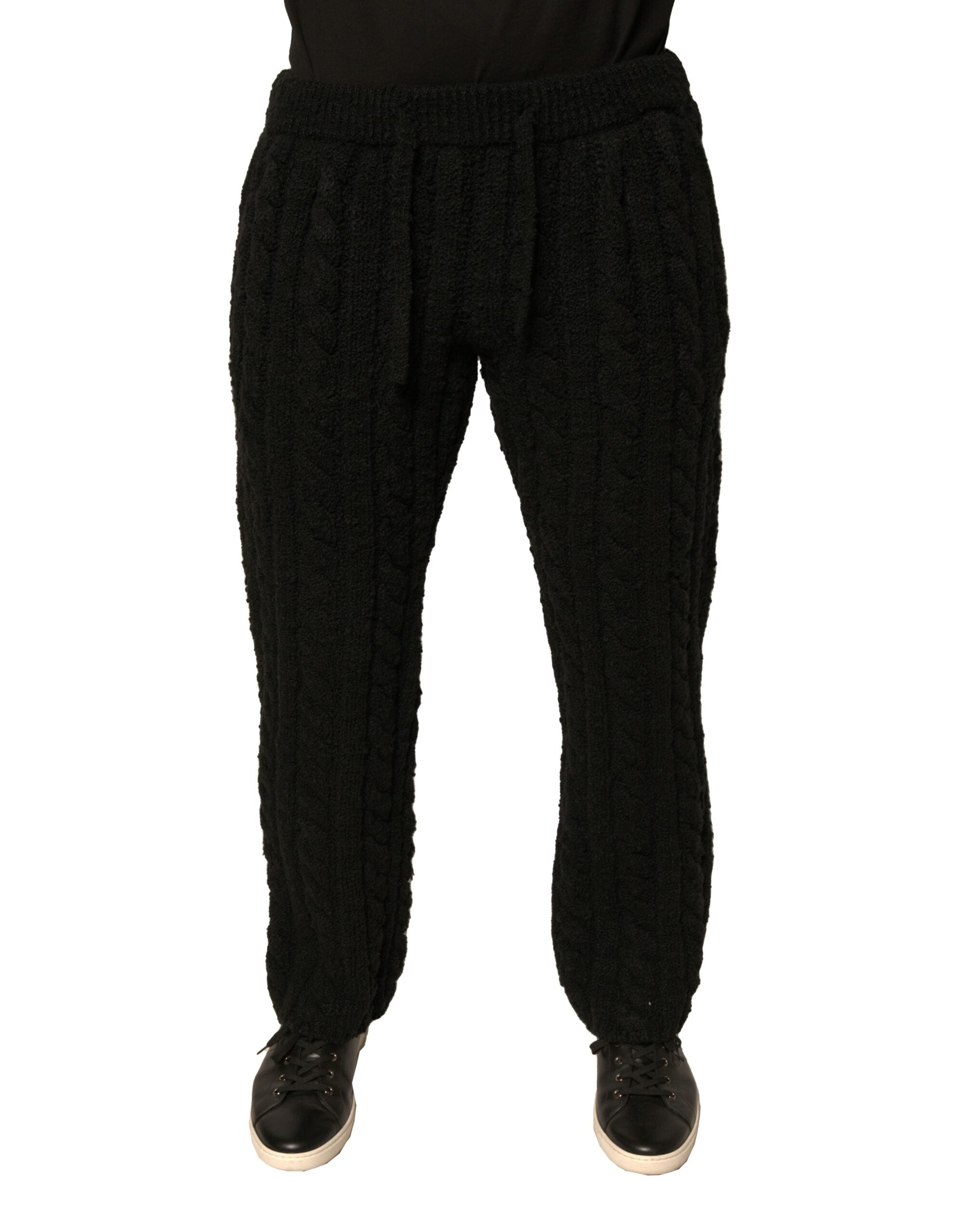 Schwarze Hose aus schmal geschnittenem Strickstoff