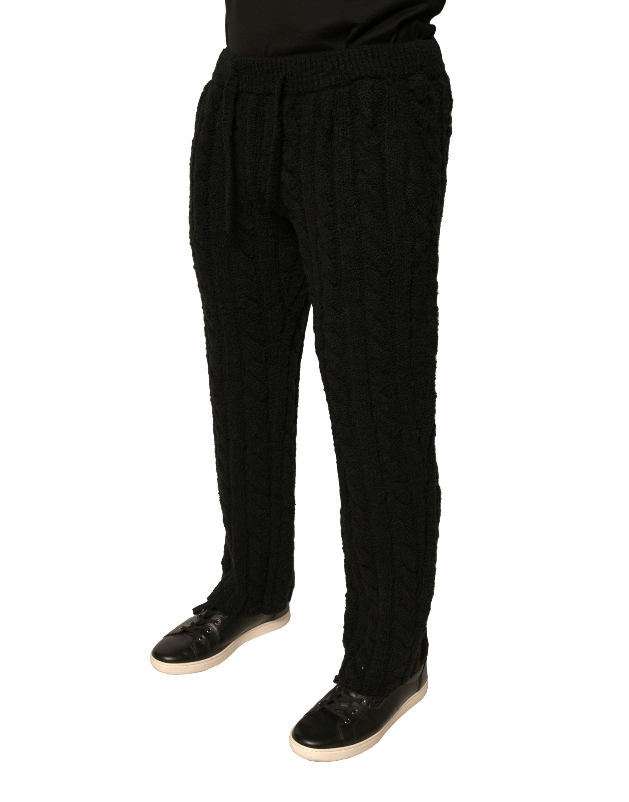 Schwarze Hose aus schmal geschnittenem Strickstoff