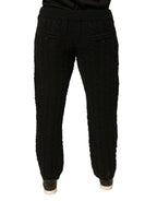 Schwarze Hose aus schmal geschnittenem Strickstoff