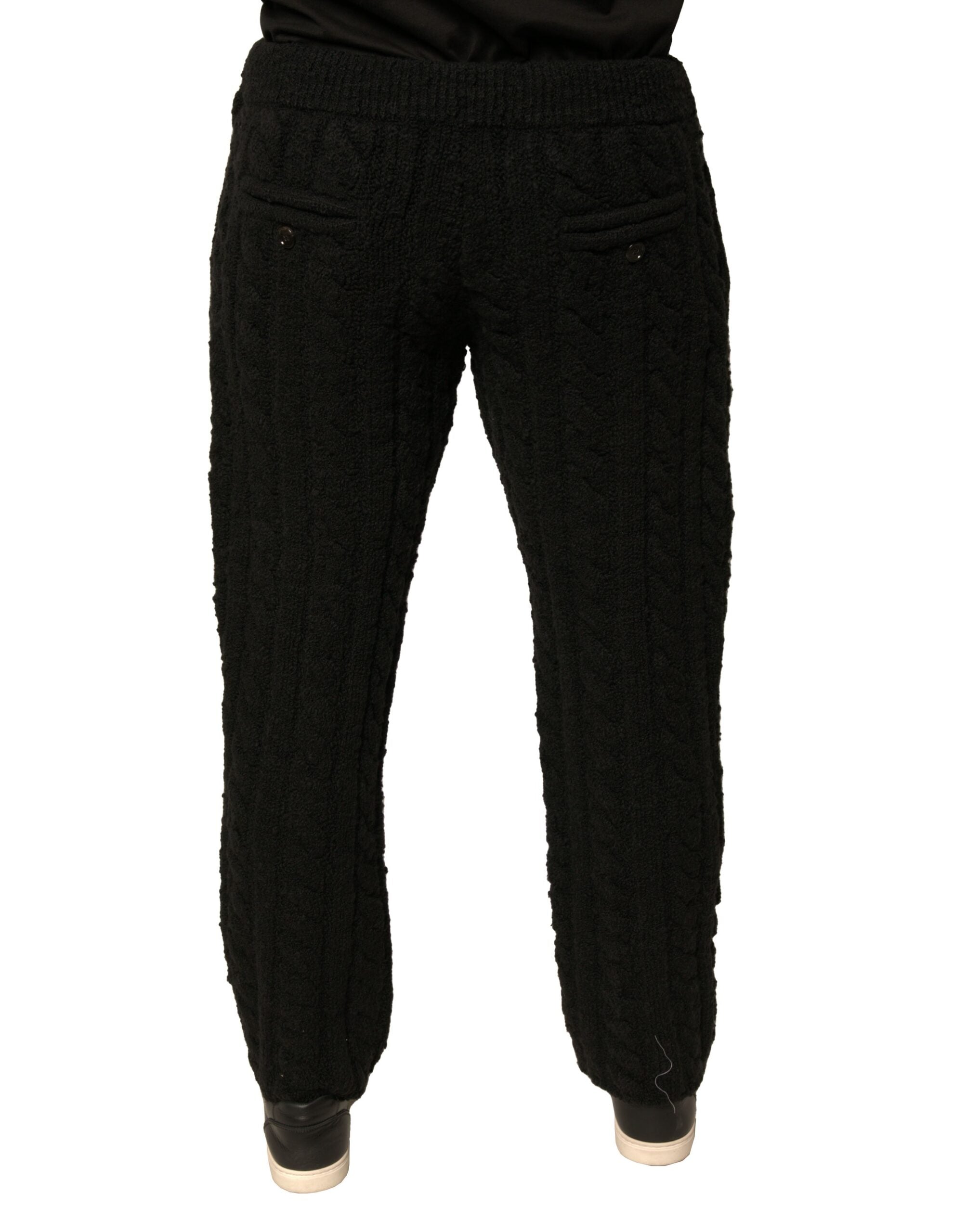 Schwarze Hose aus schmal geschnittenem Strickstoff