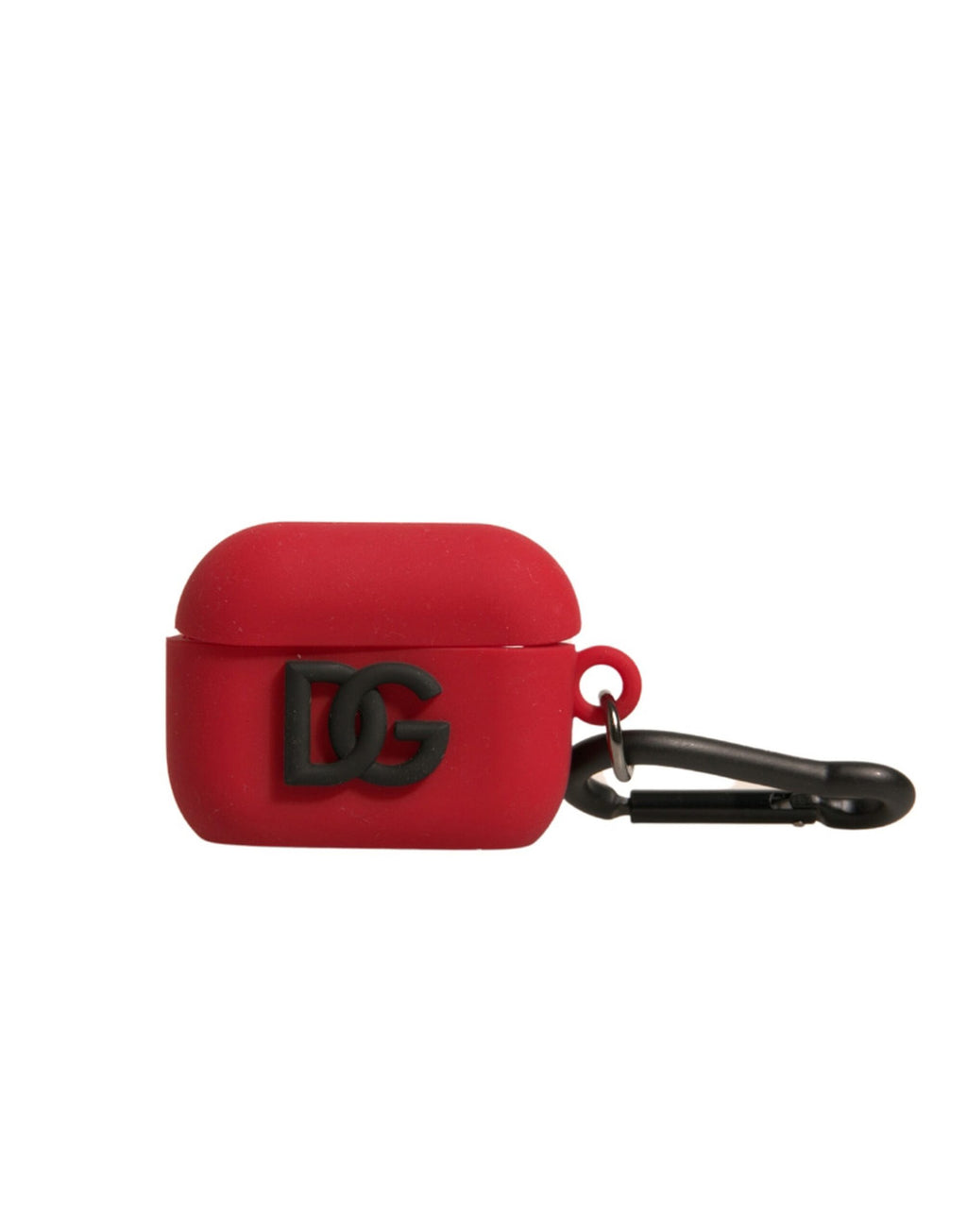Rote Silikongummi-Airpods-Hülle mit geprägtem Logo