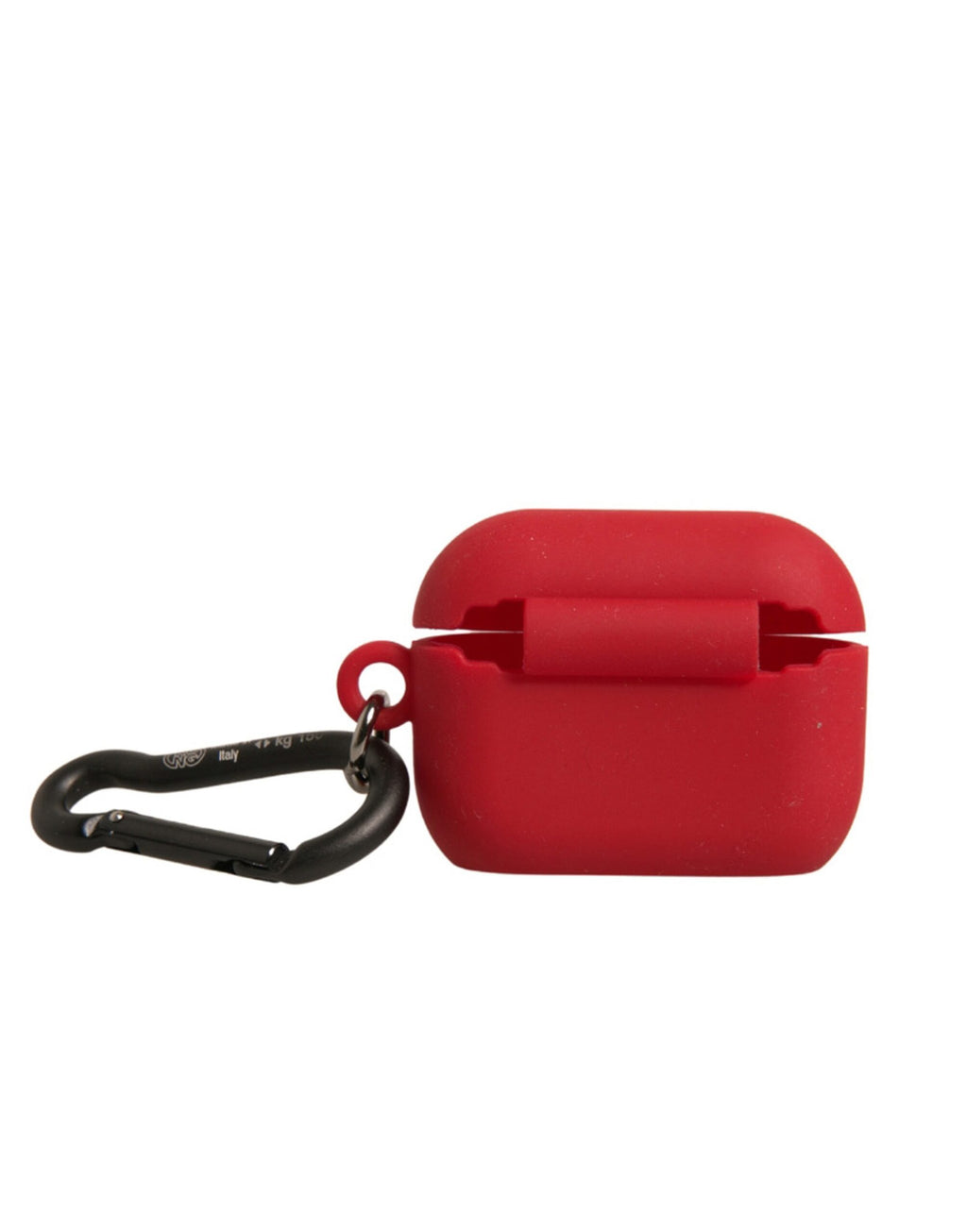 Rote Silikongummi-Airpods-Hülle mit geprägtem Logo