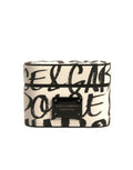 Black White Leather Scribble Embossed Logo AirPods Case
