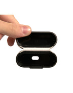 Black White Leather Scribble Embossed Logo AirPods Case