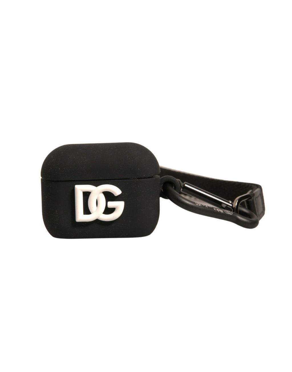 Schwarzes Silikonkautschuk Airpods-Case mit geprägtem Logo