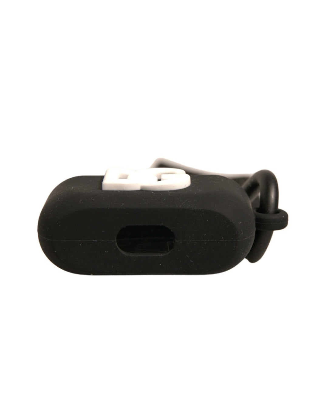 Schwarzes Silikonkautschuk Airpods-Case mit geprägtem Logo
