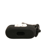 Schwarzes Silikonkautschuk Airpods-Case mit geprägtem Logo