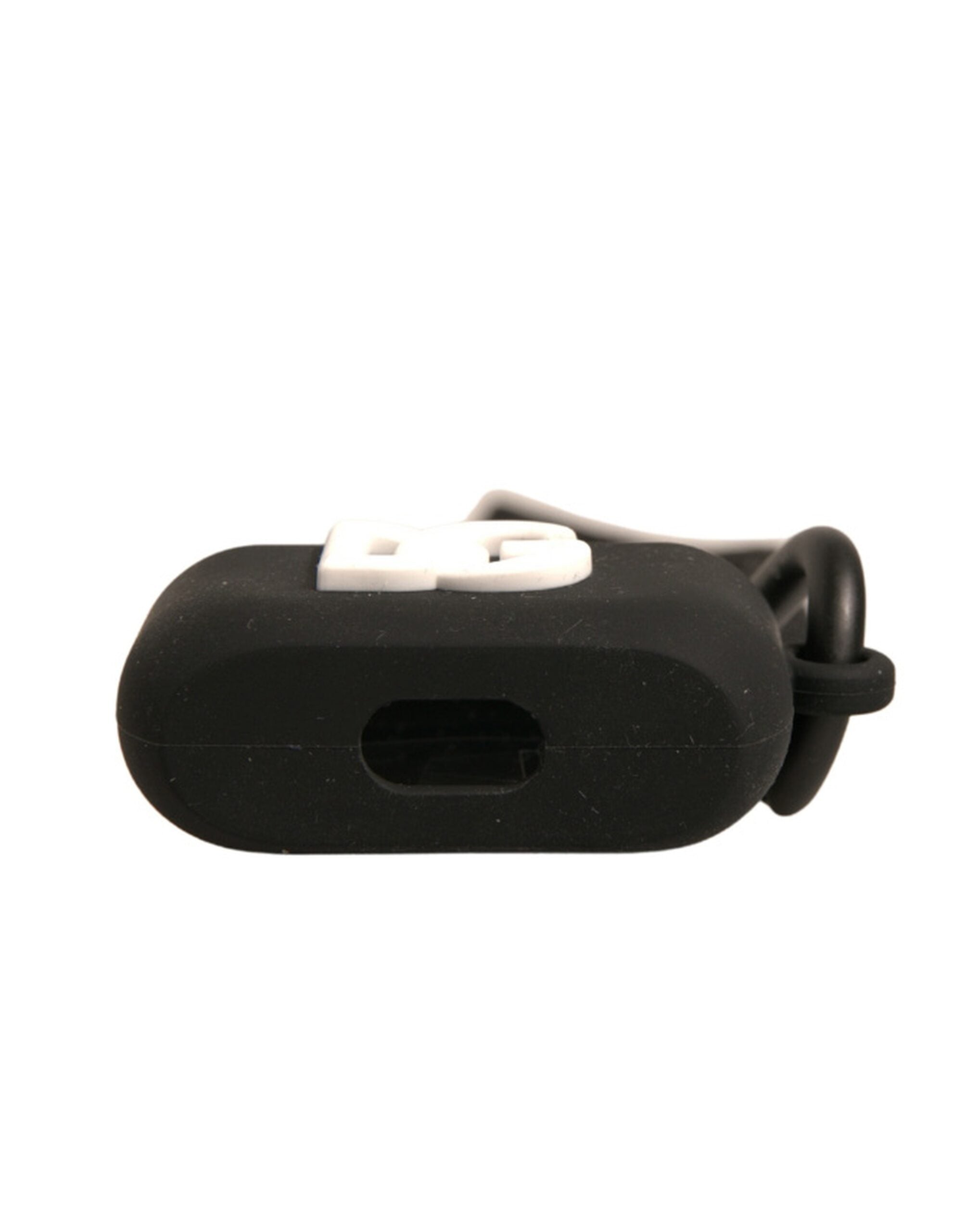 Schwarzes Silikonkautschuk Airpods-Case mit geprägtem Logo