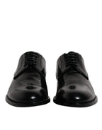 Schwarze Derby-Schnürschuhe aus Kalbsleder für formelle Anlässe
