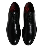 Schwarze Derby-Schnürschuhe aus Kalbsleder für formelle Anlässe