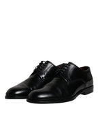 Schwarze Derby-Schnürschuhe aus Kalbsleder für formelle Anlässe