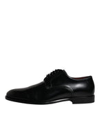 Schwarze Derby-Schnürschuhe aus Kalbsleder für formelle Anlässe