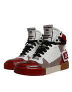 Multicolor High-Top-Sneakers aus Leder
